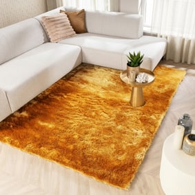 Hoogpolig vloerkleed - Glorious Goud/Geel