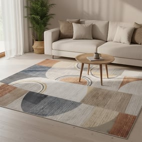 Wasbaar abstract vloerkleed - Misha Blocks Multicolor