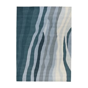 Wollen vloerkleed - Liora Blauw - product