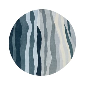 Rond wollen vloerkleed - Liora Blauw - product