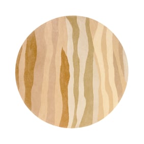 Rond wollen vloerkleed - Liora Beige - sfeer