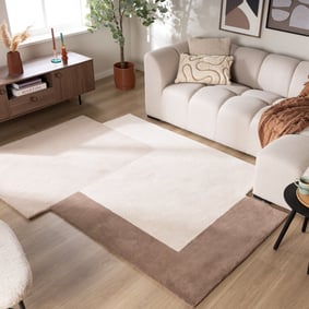Wollen abstract vloerkleed - Jules Creme/Taupe
