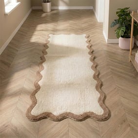 Wasbare loper - Hazy Beige/Creme