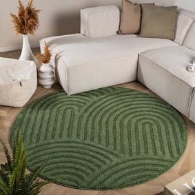 Rond Scandinavisch vloerkleed - Lova Arches Groen 