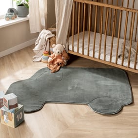 Wasbaar kindervloerkleed - Coco Auto Donkergroen