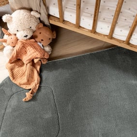 Wasbaar kindervloerkleed - Coco Auto Donkergroen - product