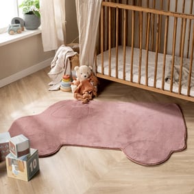 Wasbaar kindervloerkleed - Coco Auto Donkerroze