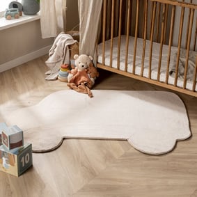 Wasbaar kindervloerkleed - Coco Auto Beige