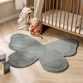 Wasbaar kindervloerkleed - Coco Vlinder Donkergroen