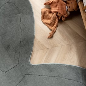 Wasbaar kindervloerkleed - Coco Vlinder Donkergroen - product