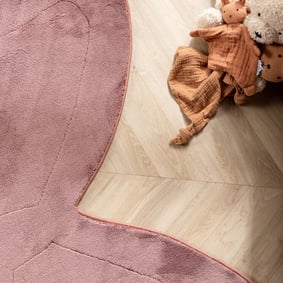 Wasbaar kindervloerkleed - Coco Vlinder Donkerroze - product