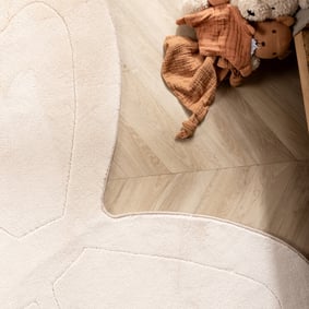 Wasbaar kindervloerkleed - Coco Vlinder Beige - product