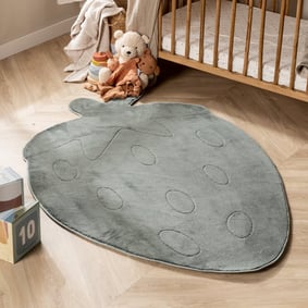 Wasbaar kindervloerkleed - Coco Aardbei Donkergroen