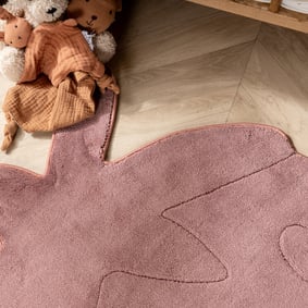 Wasbaar kindervloerkleed - Coco Aardbei Donkerroze - product