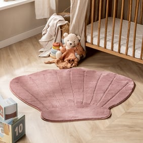 Wasbaar kindervloerkleed - Coco Schelp Donkerroze