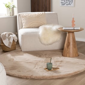 Rond Hoogpolig vloerkleed - Comfy Supreme Beige