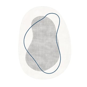 Organisch vloerkleed - Elyra Grijs/Blauw - product