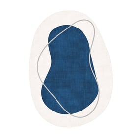 Organisch vloerkleed - Elyra Blauw/Grijs - product