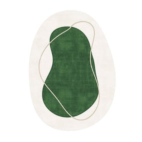 Organisch vloerkleed - Elyra Groen/Beige - product