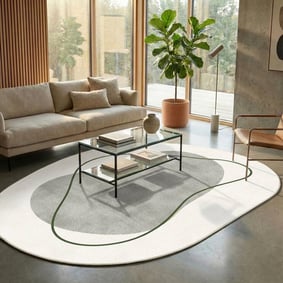 Organisch vloerkleed - Elyra Beige/Groen