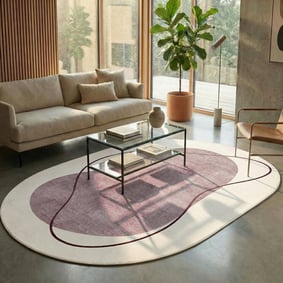 Organisch vloerkleed - Elyra Beige/Rood