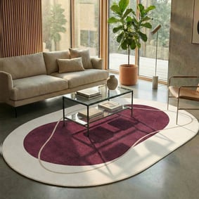 Organisch vloerkleed - Elyra Rood/Beige