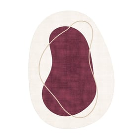 Organisch vloerkleed - Elyra Rood/Beige - product