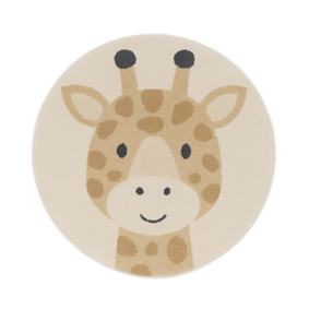 Rond wasbaar kindervloerkleed - Sammy Giraffe Beige - product