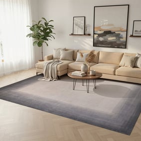 Modern vloerkleed - Clarke Border Grijs