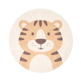 Rond wasbaar kindervloerkleed - Sammy Tiger Beige - product