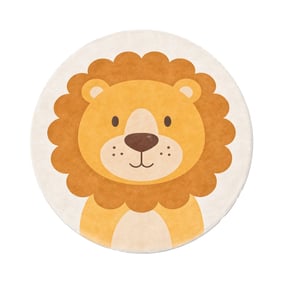 Rond wasbaar kindervloerkleed - Sammy Lion Bruin - sfeer