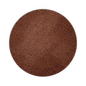 Rond fluffy vloerkleed - Bobby Donkerbruin - product