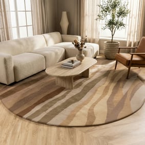 Rond wollen vloerkleed - Liora Beige