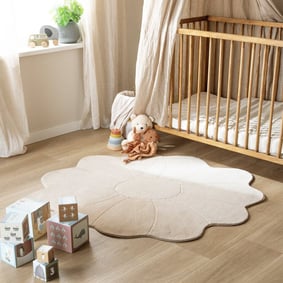 Kindervloerkleed rond - Coco Bloem Beige