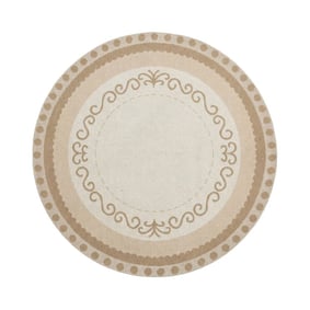 Rond katoenen vloerkleed - Nola Border Creme - product