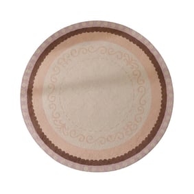 Rond katoenen vloerkleed - Nola Border Beige - product