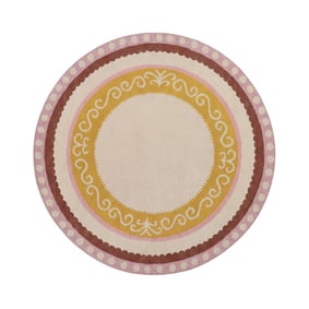 Rond katoenen vloerkleed - Nola Border Roze - product