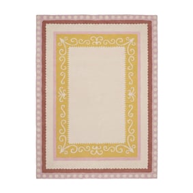 Katoenen vloerkleed - Nola Border Roze - product