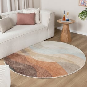 Rond modern vloerkleed - Field Terra Rood