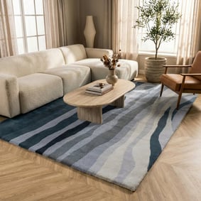 Wollen vloerkleed - Liora Blauw