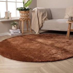 Rond wasbaar vloerkleed - Clean Roest