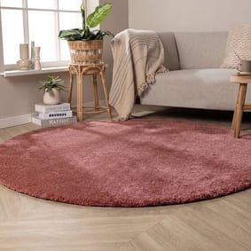 Rond wasbaar vloerkleed - Clean Roze