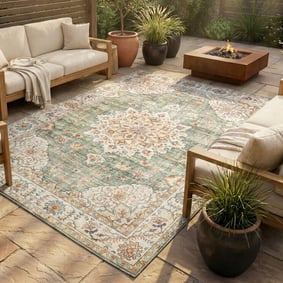 Vintage buitenkleed - Santo Medaillon Olijfgroen