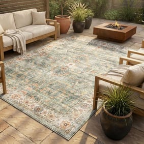 Vintage buitenkleed - Santo Flora Olijfgroen