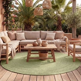 Rond binnen- & buitenkleed - Bali Groen