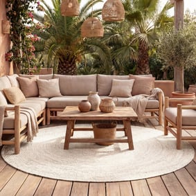 Rond binnen- & buitenkleed - Bali Wit