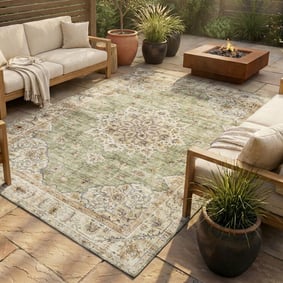 Vintage buitenkleed - Santo Medaillon Groen