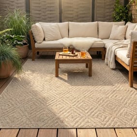 Jute buitenkleed - Fora Tile Naturel 