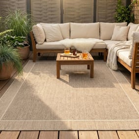 Jute buitenkleed - Fora Edge Naturel