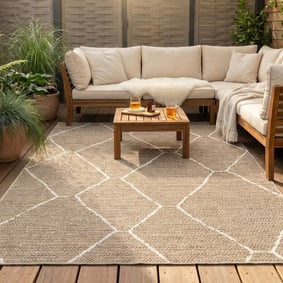 Jute buitenkleed - Fora Lines Naturel